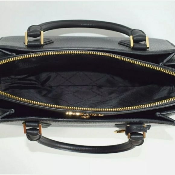 Michael Kors Crossbody Daria Large Triple Compartment Black Leather Satc… - Picture 10 of 11